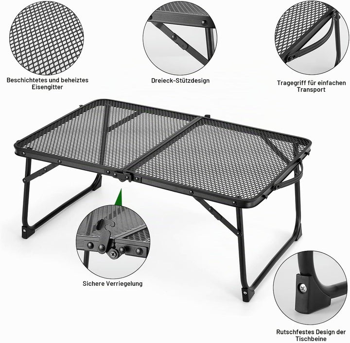Odoland Tragbarer Campingtisch Ultraleichter Aluminium Klappbarer Picknicktisch Kleiner Campingtisch