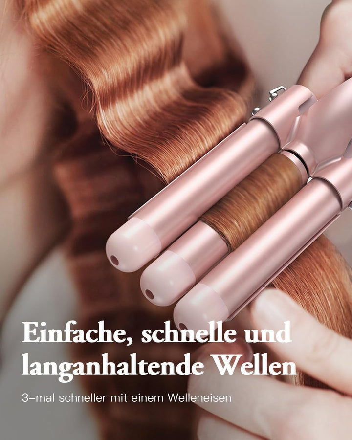 BESTOPE PRO Lockenstab set 5 in 1 Welleneisen - Lockenstäbe 3 Fässer für Grosse Keine Locken Keramik