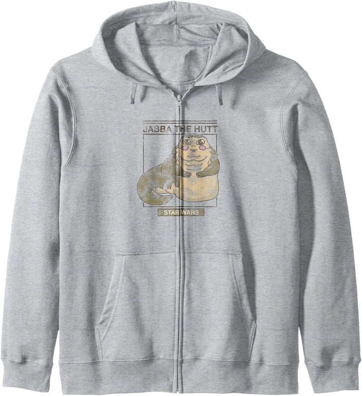 Star Wars Jabba The Hutt Cartoon Cute Portrait Grid Kapuzenjacke