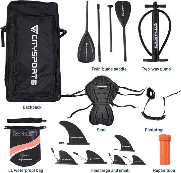 Stand Up Paddling Board Aufblasbar Professionelle Klasse Eva Surfbrett | 3.2M Schwimmstabilität Geei