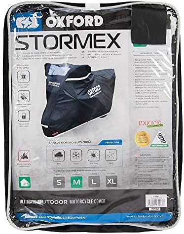 STORMEX Large OXFORD OUTDOOR WASSERDICHT MOTORRAD ABDECKUNG NEUESTE 2016 VERSION - Schwarz, 246X104X