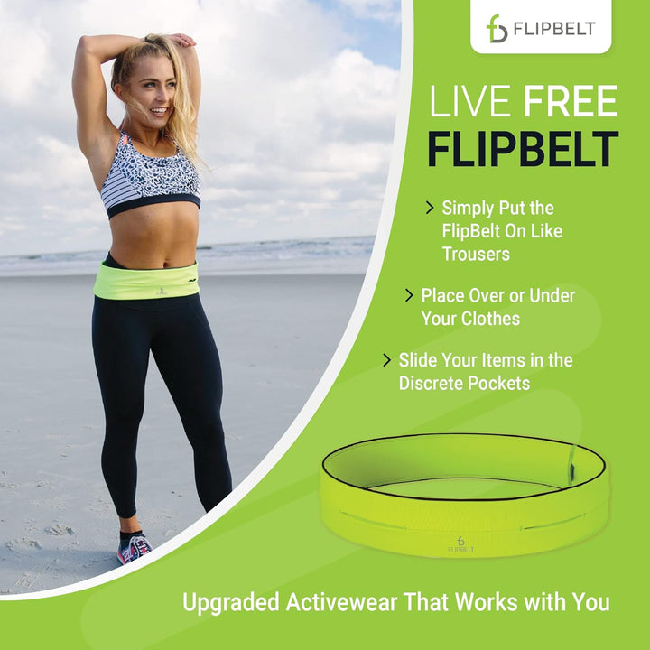 FlipBelt Classic - Gürtel mit Mehreren Taschen, Unisex XL Gelb, XL Gelb