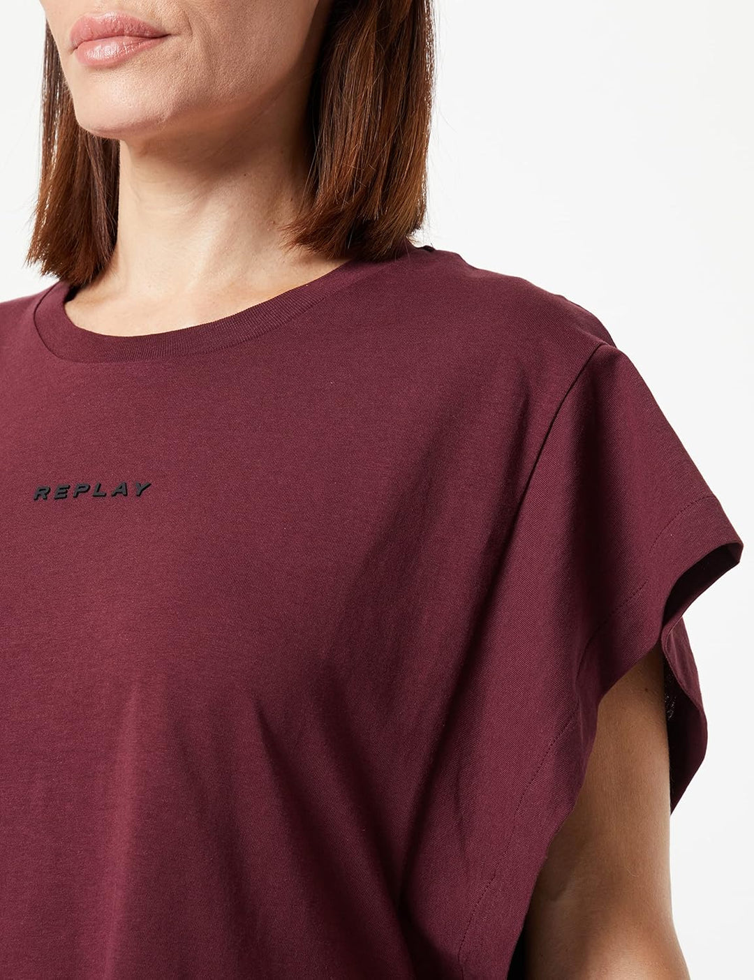 REPLAY Damen T-Shirt, XS 459 Burgundy Red