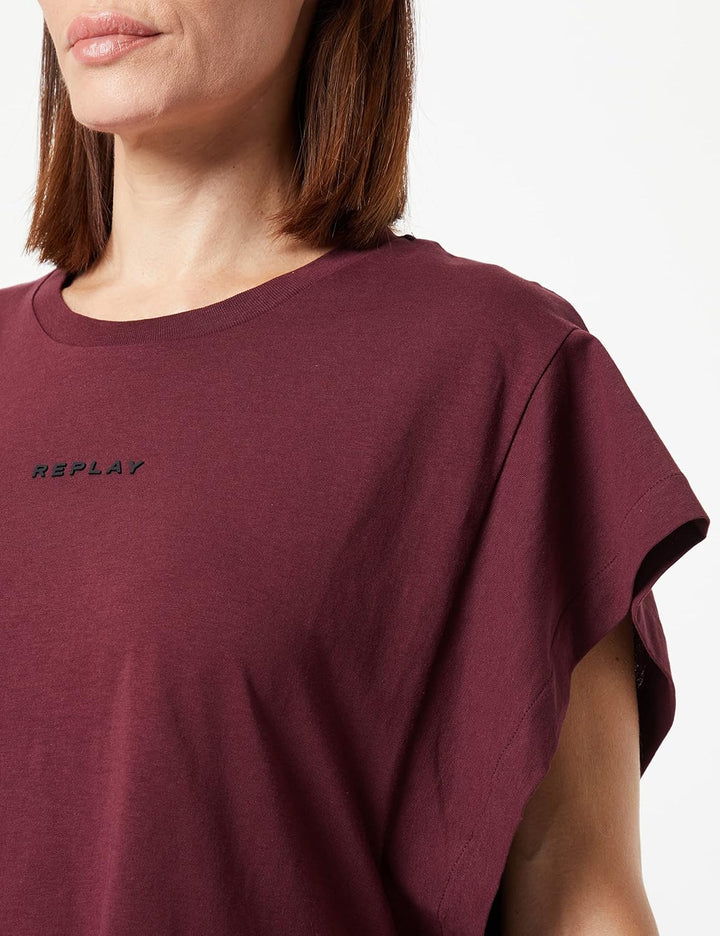 REPLAY Damen T-Shirt, XS 459 Burgundy Red
