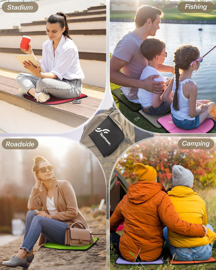 Sportneer Sitzkissen Outdoor, Sitzunterlage Outdoor Wasserdicht Oxford-Stoff Thermo Sitzkissen Faltb