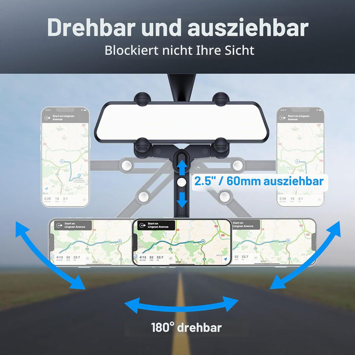 PROfezzion Handyhalterung Auto Magnet für Rückspiegel Autospiegel Auto Spiegel oder Lüftung Kompatib