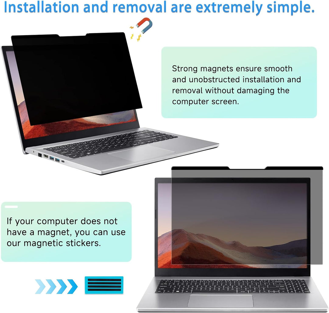 Magnetischer Laptop Blickschutzfolie 13.3 Zoll 16:10,Anti Blaulicht Blendschutz Blickschutzfolie Dis
