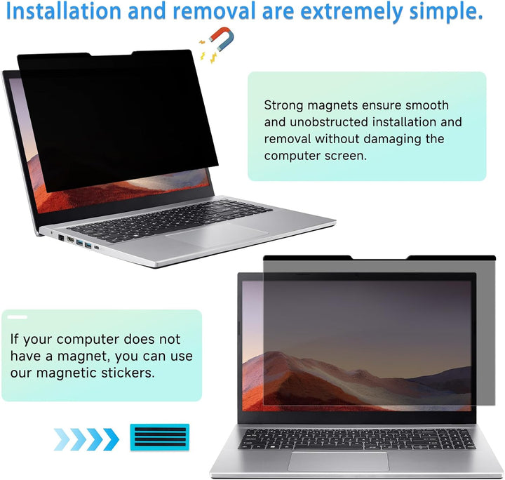 Magnetischer Laptop Blickschutzfolie 13.3 Zoll 16:10,Anti Blaulicht Blendschutz Blickschutzfolie Dis