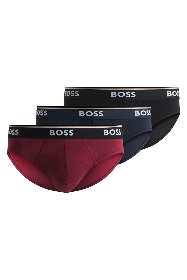 BOSS Herren Brief 3P Power Dreier-Pack Slips aus Stretch-Baumwolle mit Logos am Bund L Open Miscella