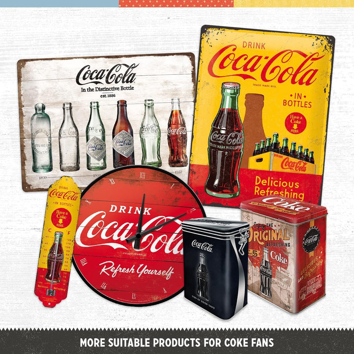 Nostalgic-Art Retro Wanduhr, Ø 31 cm, Coca-Cola – Thirst Quenching Green – Geschenk-Idee für Coke-Fa