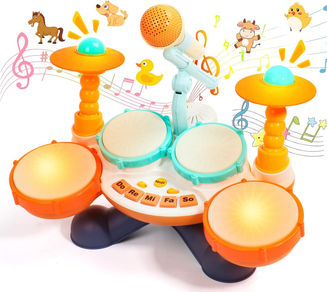 Schlagzeug Kinder Baby Spielzeug- Trommel Kinder Musikinstrumente für Kinder ab 1 Jahr Babyspielzeug