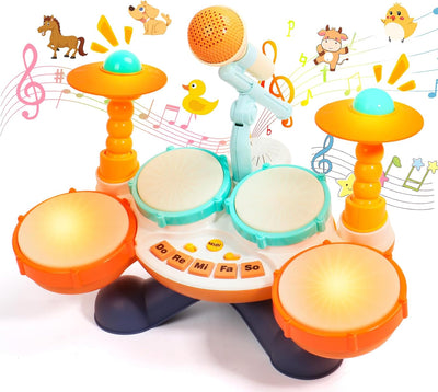 Schlagzeug Kinder Baby Spielzeug- Trommel Kinder Musikinstrumente für Kinder ab 1 Jahr Babyspielzeug