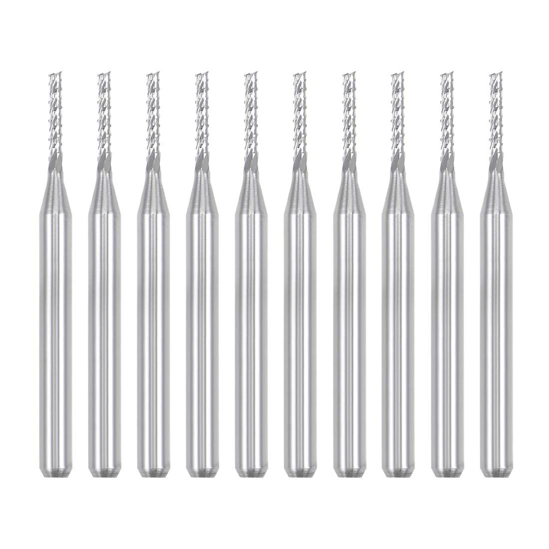 sourcing map 10 Stücke 1,4mm Hartmetall Schaftfräser Gravur Fräser für Leiterplattenmaschine, 1/8 "S