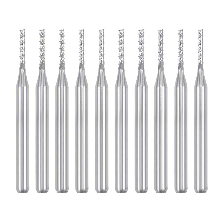 sourcing map 10 Stücke 1,4mm Hartmetall Schaftfräser Gravur Fräser für Leiterplattenmaschine, 1/8 "S