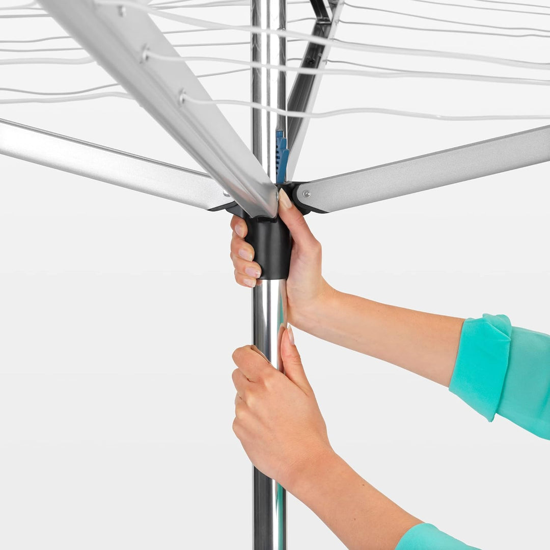 Brabantia - Topspinner Wäschespinne - Regenschirm'-System - UV-beständige Wäscheleine, 50 m - Reibun