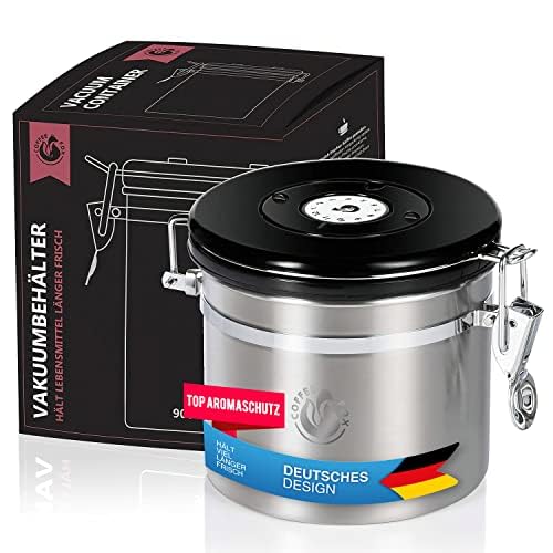 Coffee Fox Vakuum Kaffeedose Teedose Vorratsdose - Vorratsbehälter Vakuumdose mit Aroma-Deckel Luftd