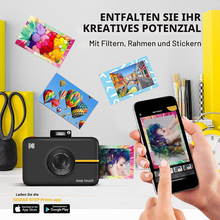 KODAK Step Touch | 13MP Digitalkamera &amp; Instant-Drucker mit 3,5"-LCD-Touchscreen-Display, 1080p HD-V