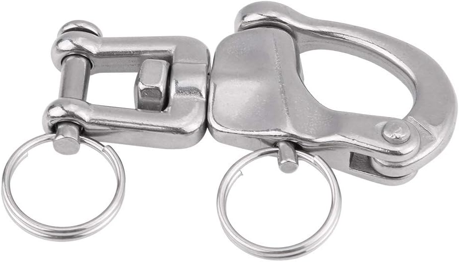 Keenso Boot Schnappschäkel, 2 Stk 316 Edelstahl Panikhaken Schnelllösbarer Schnappschäkel Drehbarer
