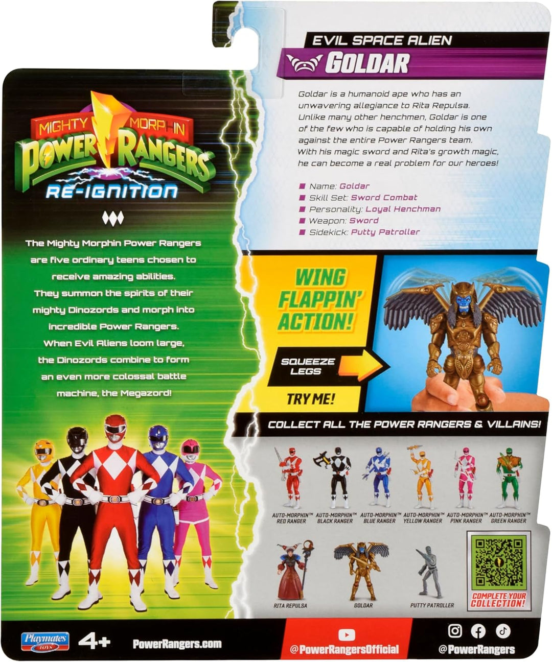 Power Rangers - Die Bösewichte, Figur mit Gelenk, 12 cm, Modell Goldar, für Kinder ab 4 Jahren, PWG0