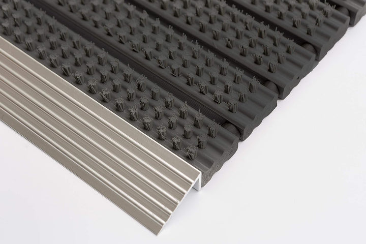 ASTRA Fussmatte aussen Super Brush - Türmatte aus Aluminium - Alu Schmutzfangmatte innen - extrem st