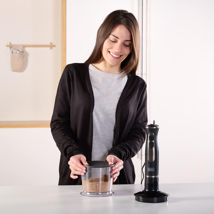 BLACK+DECKER BXHBA800E Stabmixer, 800 Watt, Schwarz 800W | 1 Zubehör, 800W | 1 Zubehör
