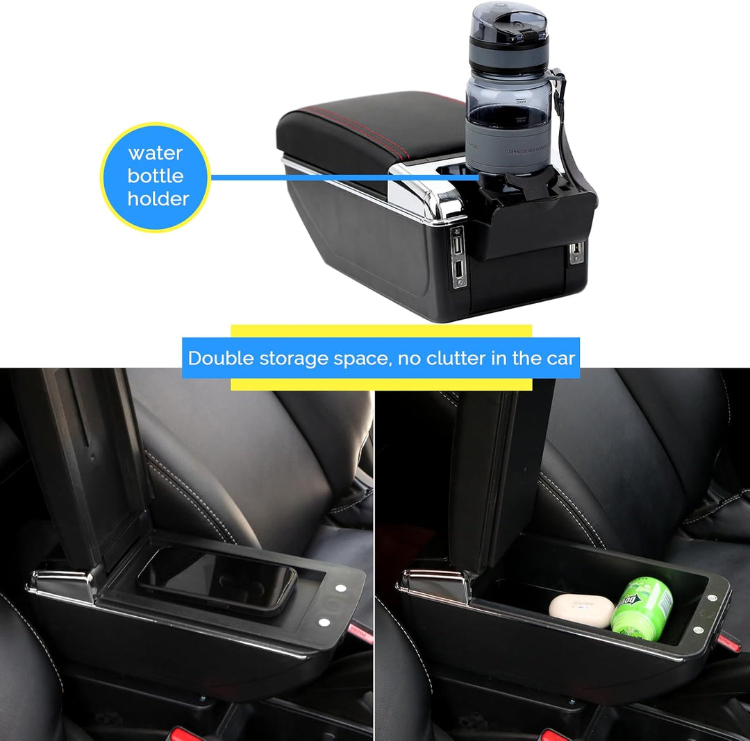 für Berlingo 2010 - 2020 Armlehne Mittelkonsole Aufbewahrungsbox Drehbar Mit Getränkehalter Doppelsc