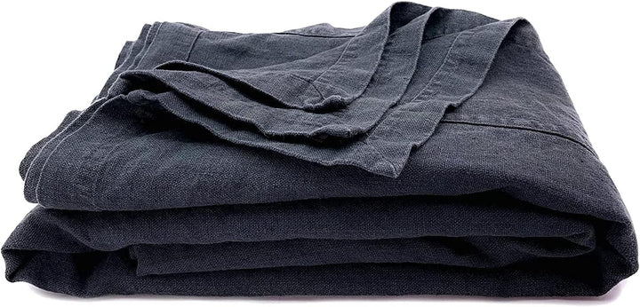 JOWOLLINA Bettüberwurf Tagesdecke Rasa aus 100% Leinen Stonewashed (Anthrazit, 250x275 cm) Anthrazit