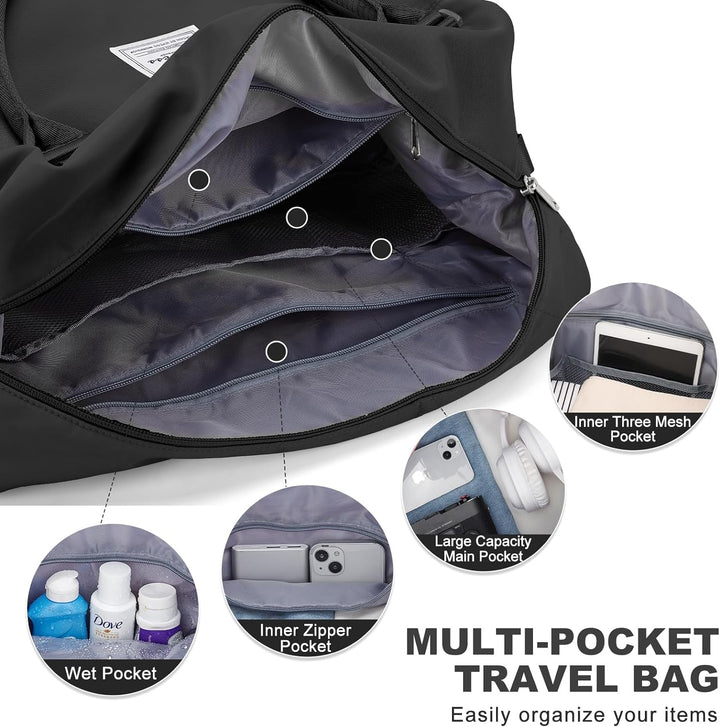 Reisetasche Damen Handgepäck Tasche Sporttasche mit Kulturbeutel Weekender Bag Schwimmtasche Wasserd