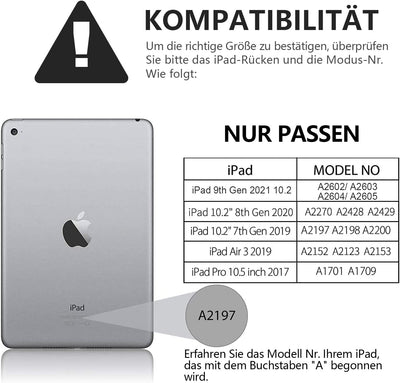 Tastatur Hülle 10.2 Zoll für IPad 9th Gen 2021/8th Gen 2020/7th Gen 2019/IPad Air 3 Gen 2019/IPad Pr