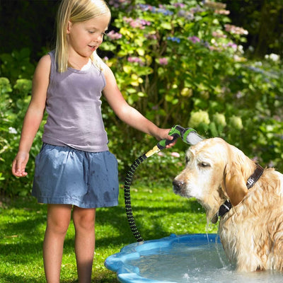 Flexibler Gartenschlauch 22,5 m, Uten dehnbar Wasserschlauch 3- fach mit 10- Funktionen Sprühknopf F