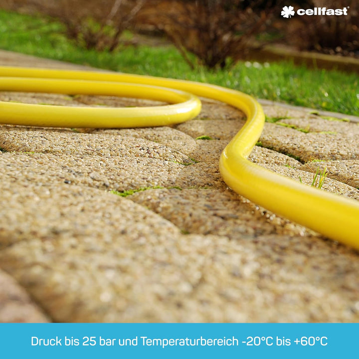 Cellfast Gartenschlauch PLUS 3-lagiger Wasserchlauch mit dauerhafter Verstärkung aus Garn höchster Q