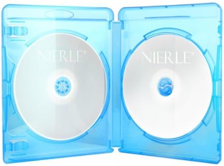 Amaray Blu-ray Doppelhüllen, 15 mm, Maschinen-pack-Qualität, Transparent, Blau, 50 Stück