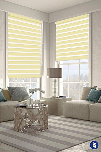 Eurohome Doppelrollo Klemmfix ohne Bohren, Duo Rollo,120cm x 130cm (Stoffbreite 116 cm) Beige Transp