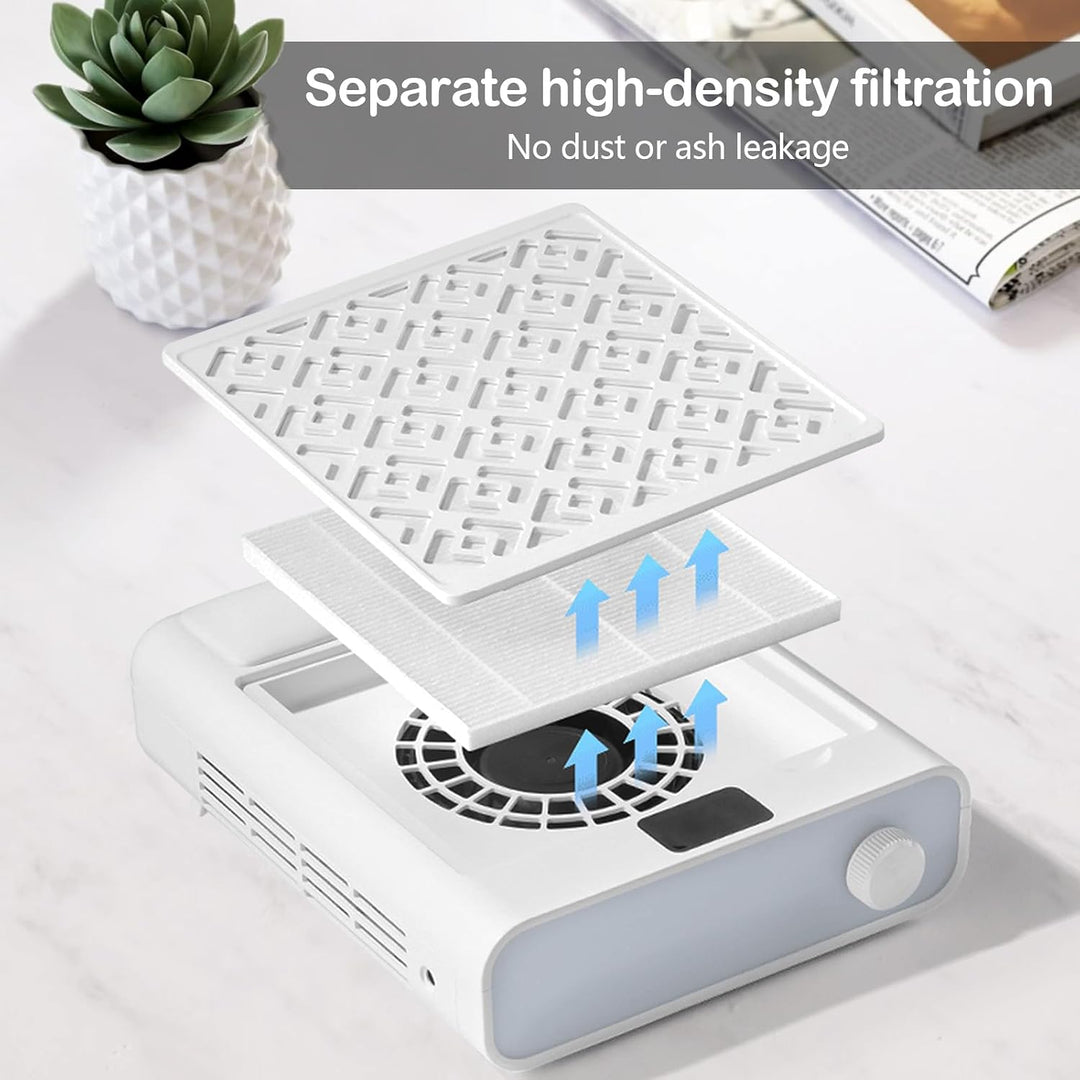 Nagelstaubsauger, 3600 RPM Staubabsaugung für Nägel mit 2 Filter 10 Filterwatte und 1 Staubbürste We