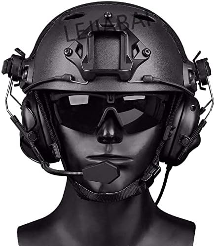 Airsoft-Helm Und Helm-Headset Und Schutzbrillen-Set, Mit Mikrofon Geräuschreduzierung elektronischer