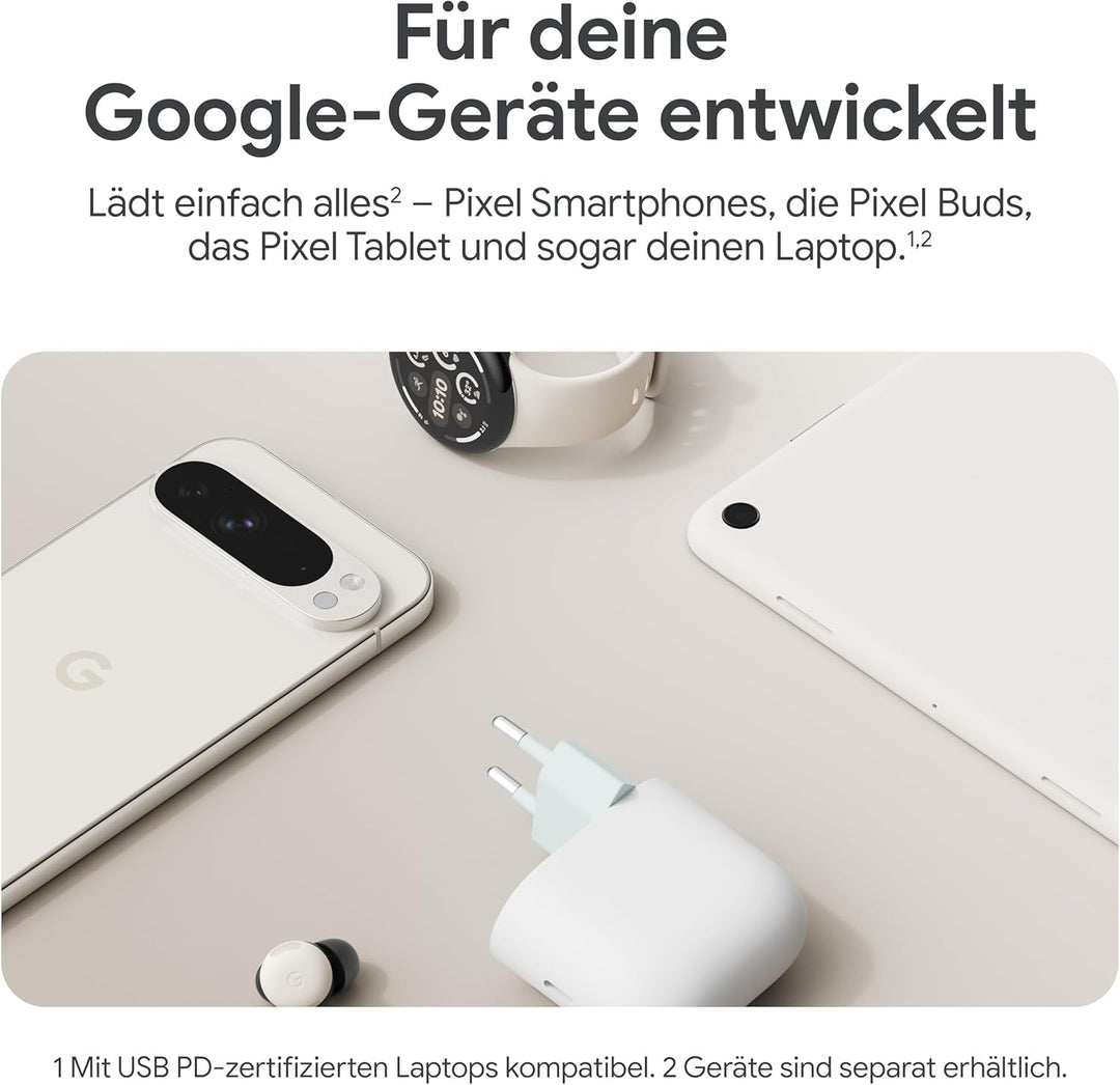Google 45-W-USB-C-Ladegerät – Schnellladegerät für Pixel Smartphones – Kompatibel mit Made by Google