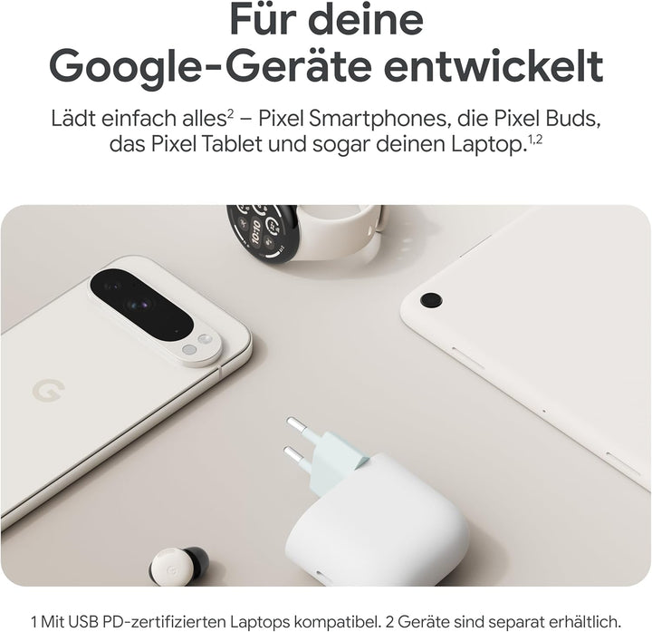 Google 45-W-USB-C-Ladegerät – Schnellladegerät für Pixel Smartphones – Kompatibel mit Made by Google