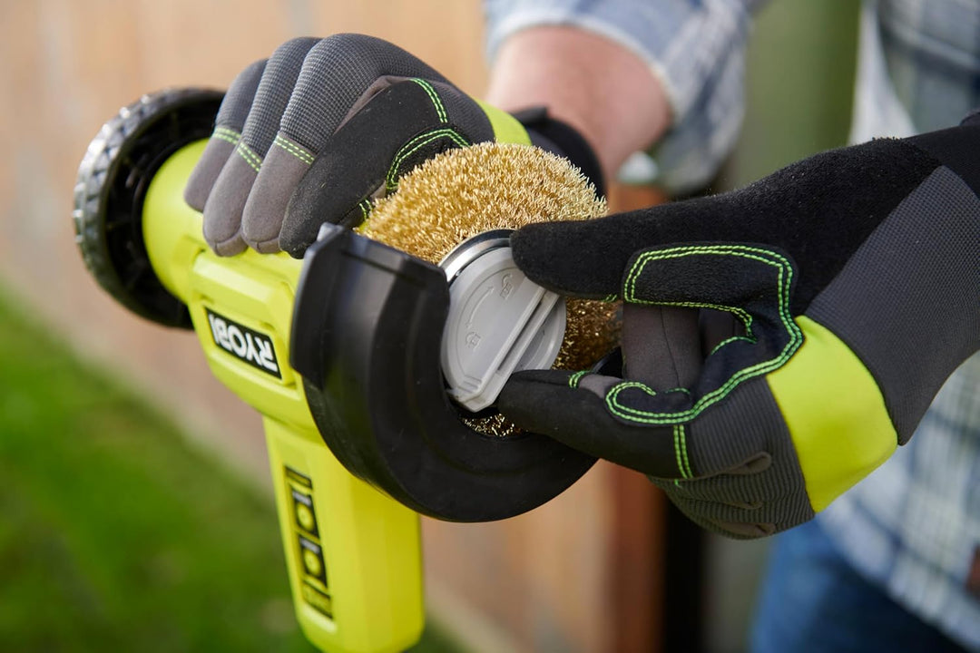 RYOBI 18 V ONE+ Akku-Fugenreiniger RY18PCC-0, mit Drahtbürste, ohne Akku und Ladegerät