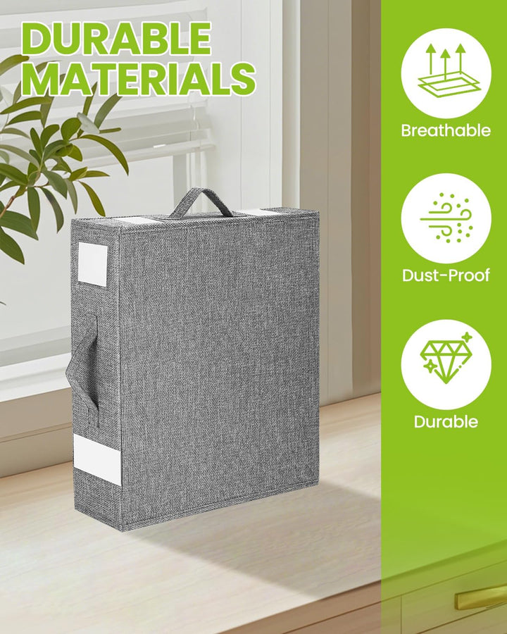 3 Stück Aufbewahrung Bettwäsche Organizer, Linen Bed Sheet Organiser Box, Faltbarer Aufbewahrungstas