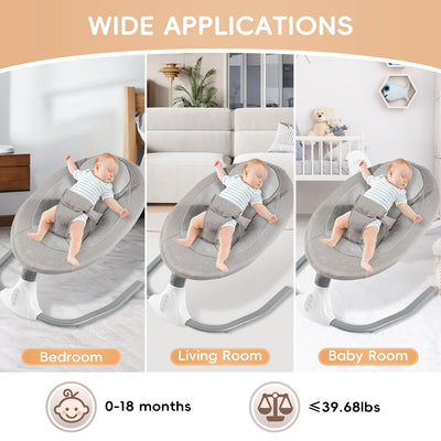 Babywippe, Elektrische Babyschaukel mit Musik,Elektrische Babywippe Monate Faltbar Abnehmbar und Was