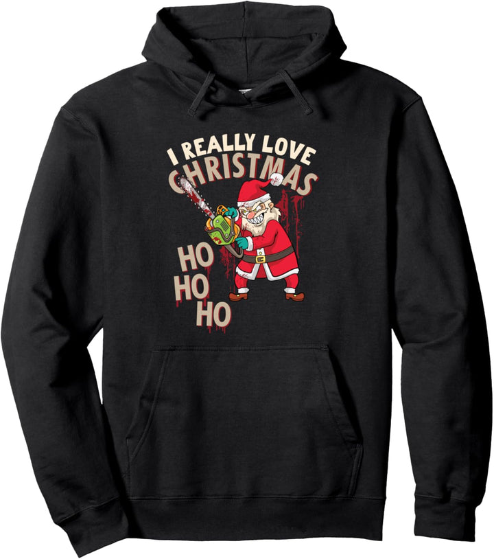 i Really Love Christmas Santa Claus Xmas Pullover Hoodie