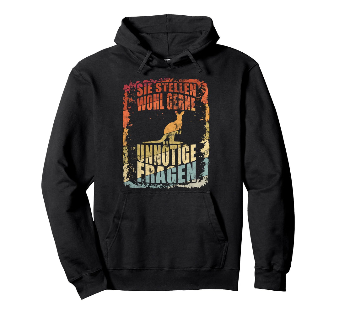 Sie Stellen Wohl Gerne Unnötige Fragen Vintage Känguru Pullover Hoodie