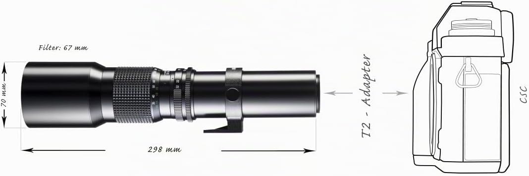Walimex 12730 500mm 1:8,0 DSLR-Objektiv für Pentax K Bajonett schwarz (manueller Fokus, für Vollform