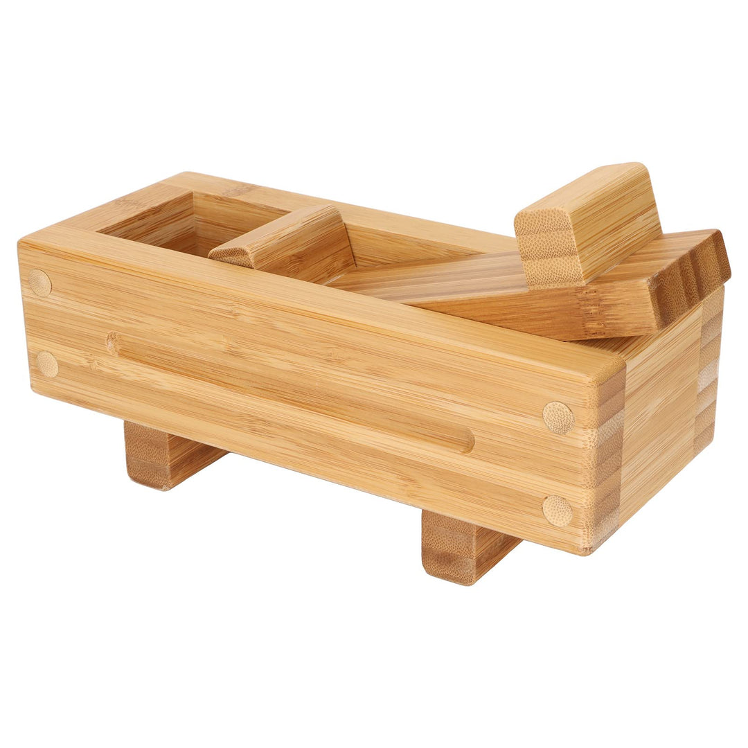 Okuyonic Sushi Form Box, Sushi Reisform Box, DIY Tragbare Rechteckige Langlebiges Bambus Holz Geruch