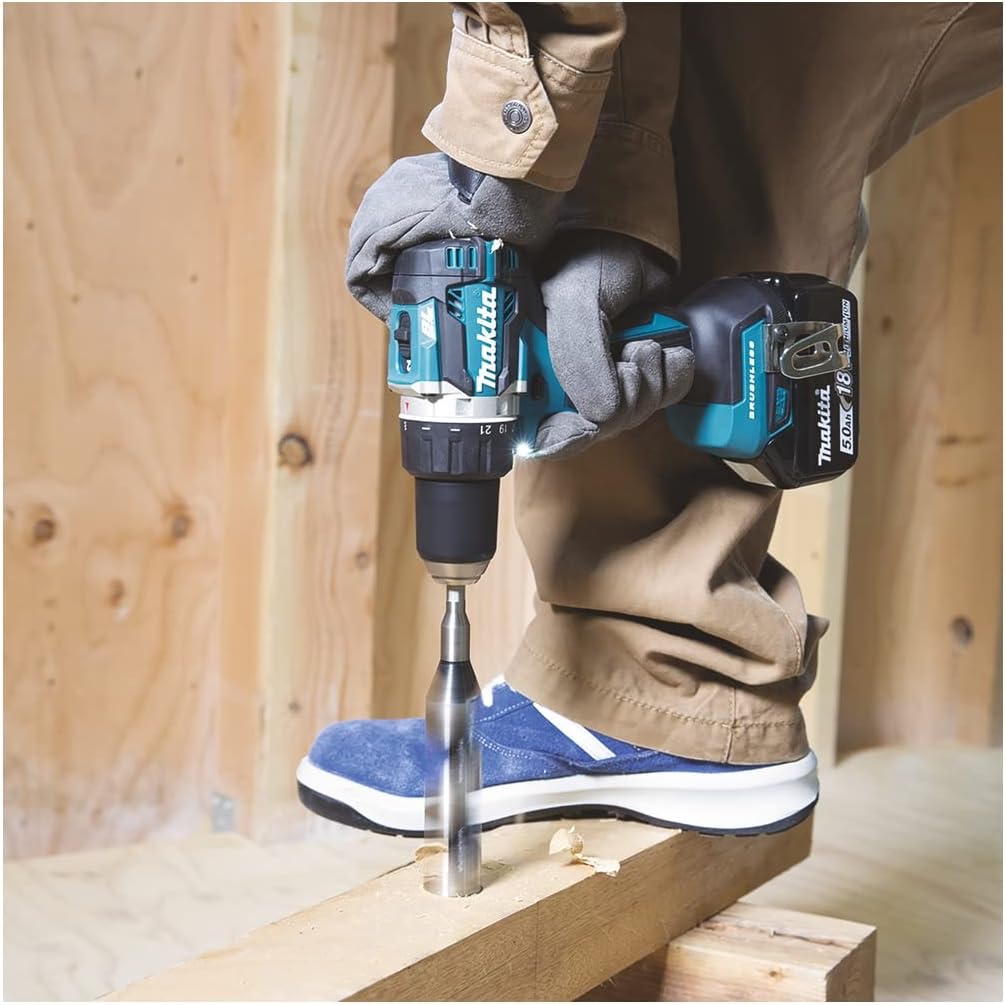 Makita DDF484TB3J Akku-Bohrschrauber 18V in schwarz / 5,0 Ah, 3 Akkus + Ladegerät im MAKPAC