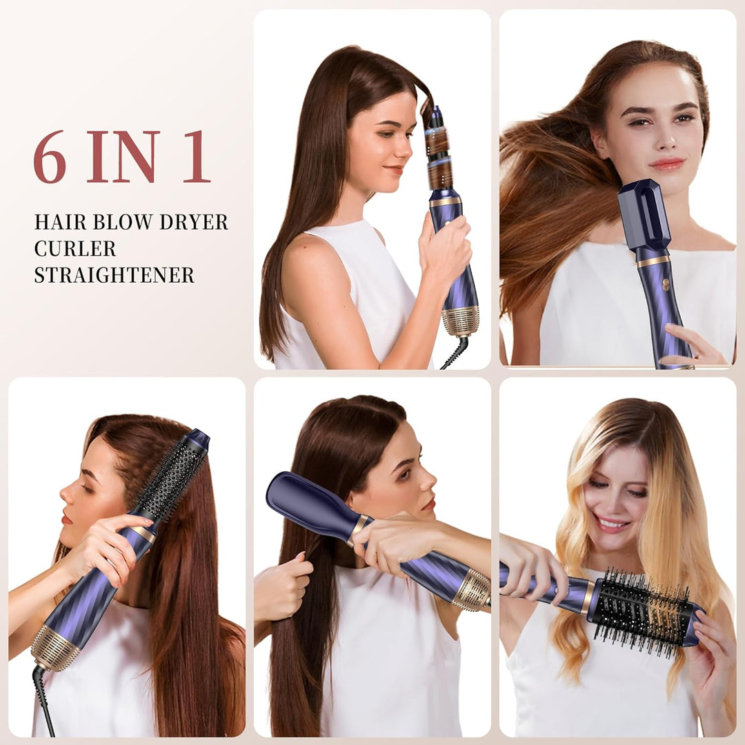 2025 Neues Hair Styler,OKWRAP Hair Styler Set, Airstyler 6 In 1 Mit Rundbürstenföhn Haarstyler Warml