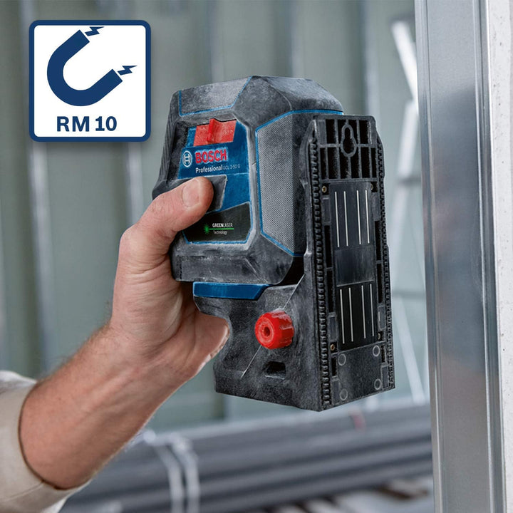 Bosch Professional Kreuzlinienlaser GCL 2-50 G (grüner Laser, Innenbereich, Halterung RM 10, Deckenk