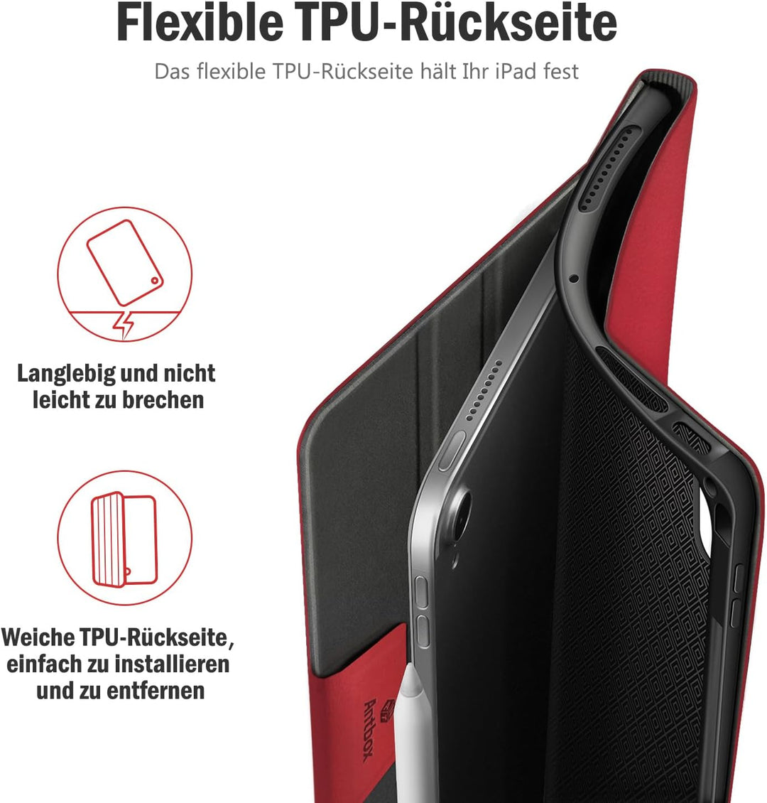 Antbox Hülle für iPad Air 5./4. Generation 2022/2020 iPad 10.9 Zoll mit Stifthalter Apple Pencil Hal
