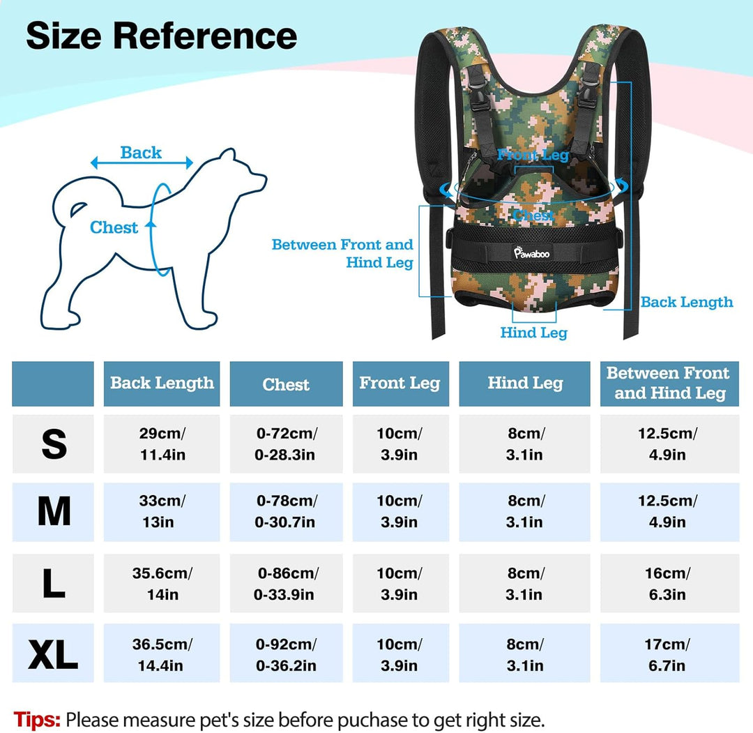 Pawaboo Haustier Rucksack Front Hund Tragetasche, Beinen heraus Rucksäcke Haustier, Verstellbar Hund
