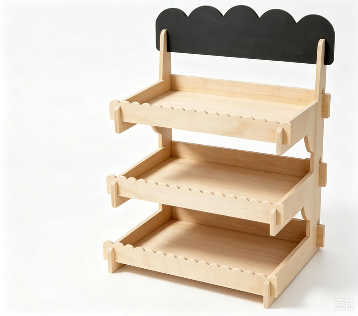 Keks-Displayständer, 3-Etagen Holz Display-Riser Ständer